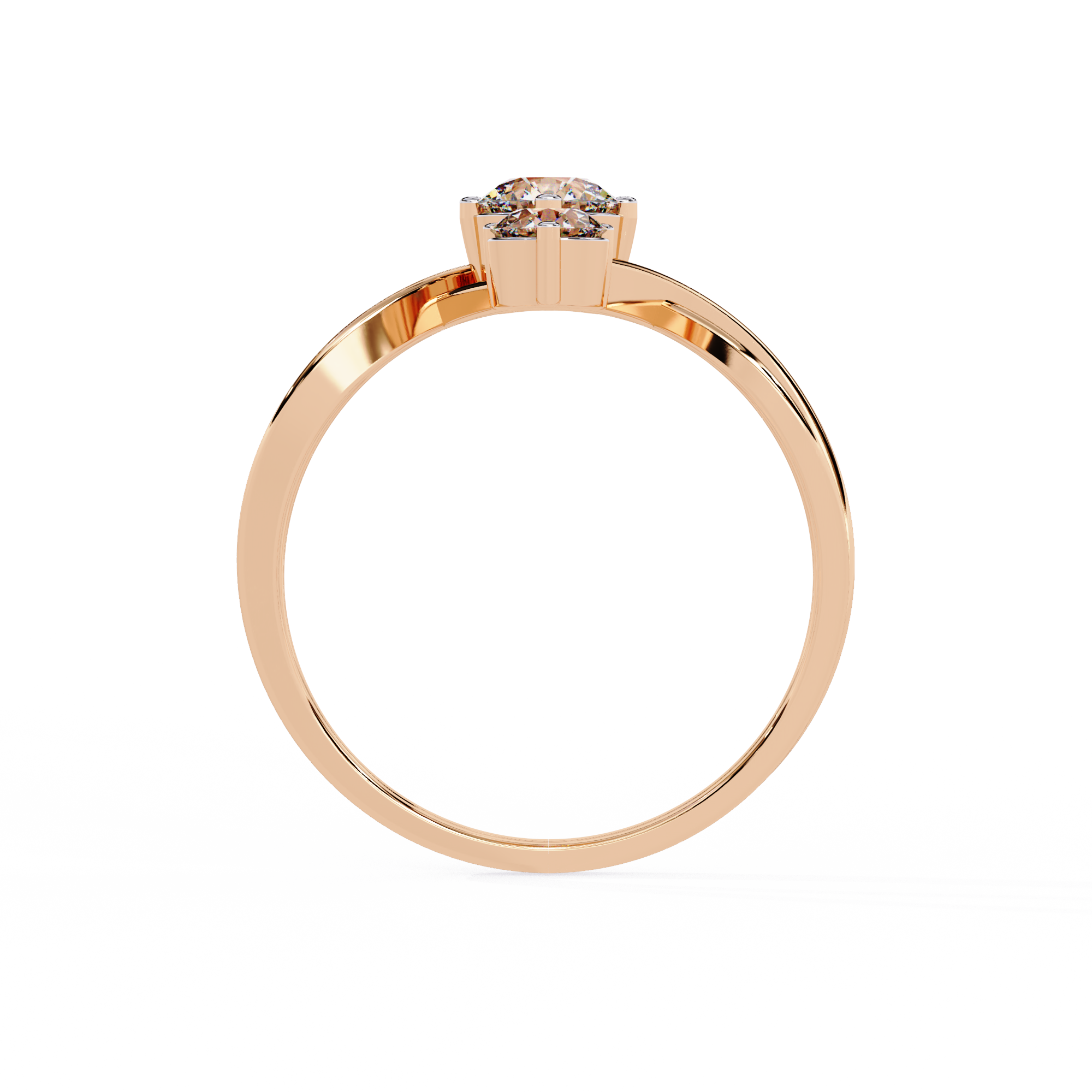 Solitairekart – 0.65 CT Lab Grown Diamond Infinity Twist Ring | 14K Yellow Gold